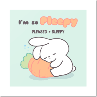 Cute Bunny, sleeping rabbit, sleepy bunny Posters and Art